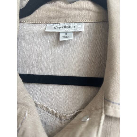 Dress Barn Size Med. Khaki Stretchy Denim Button Down  Cotton Blend Jacket - Picture 2 of 7